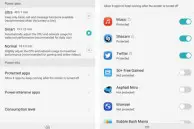 Power saving options and protected apps