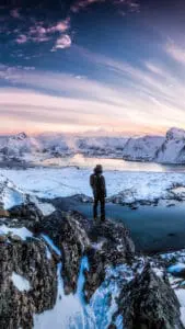 standing at lofoten norway 10k mp 2160x3840