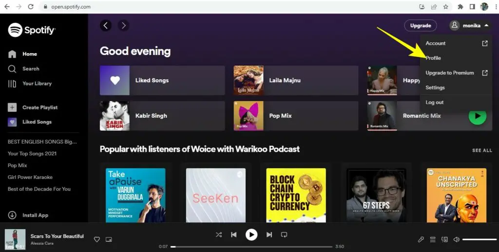 Spotify view your top songs and artists for the month