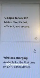 Google Pixel 7a Wireless charging