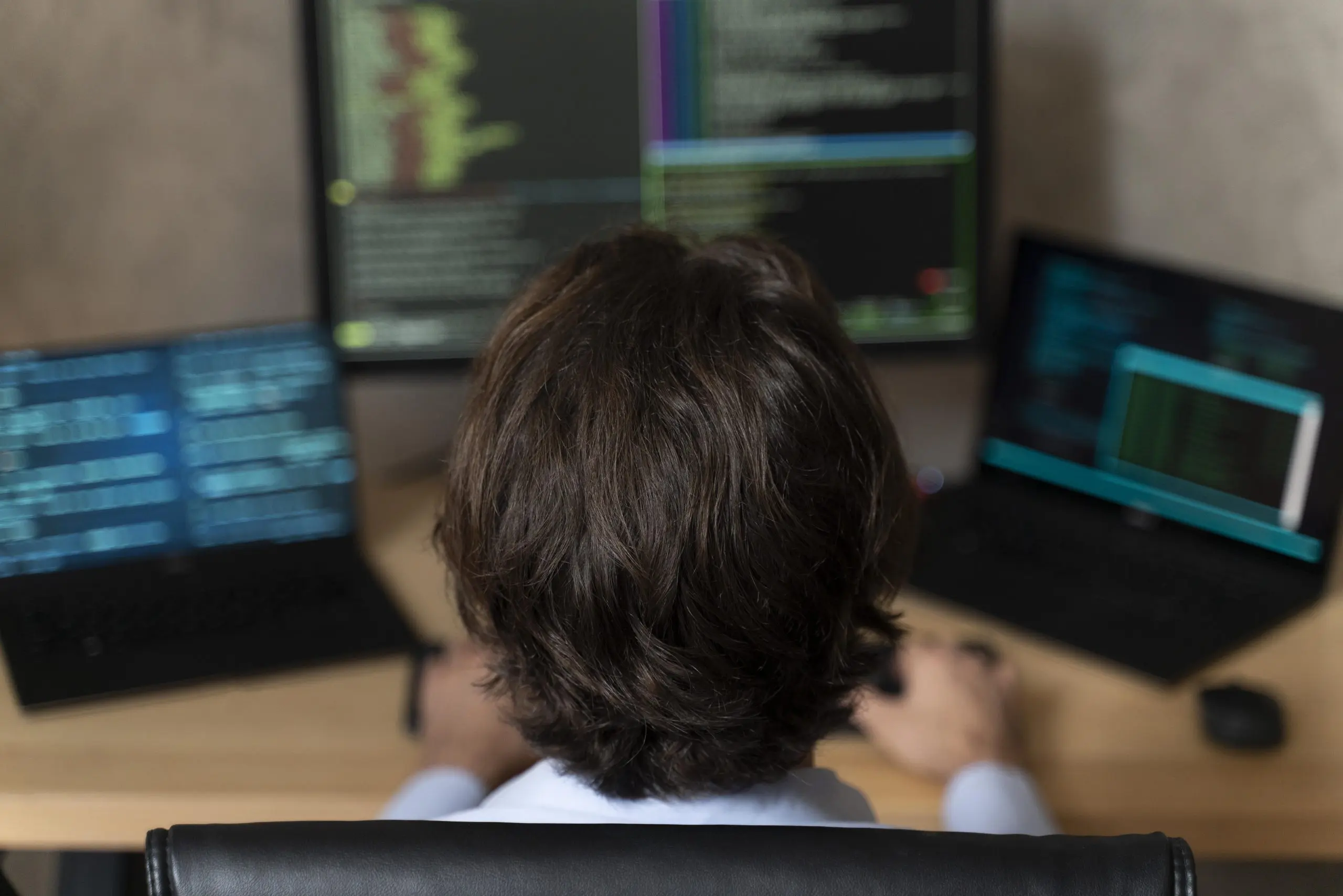 close up programmer sitting desk scaled
