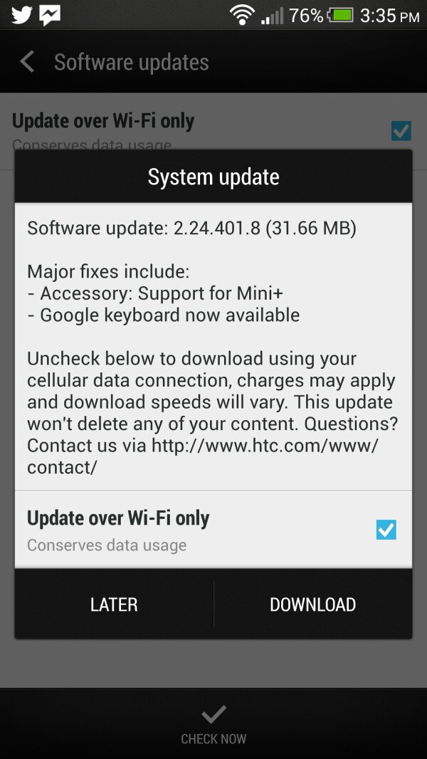 one update