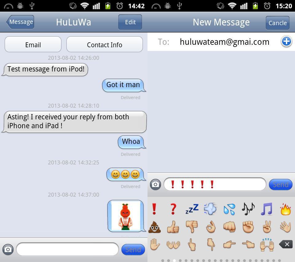 how to send a message on google chat on iphone