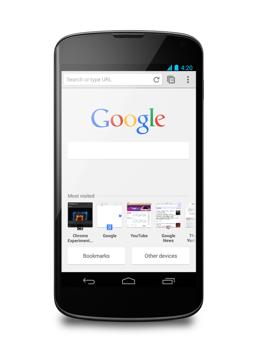 chrome beta ntp android