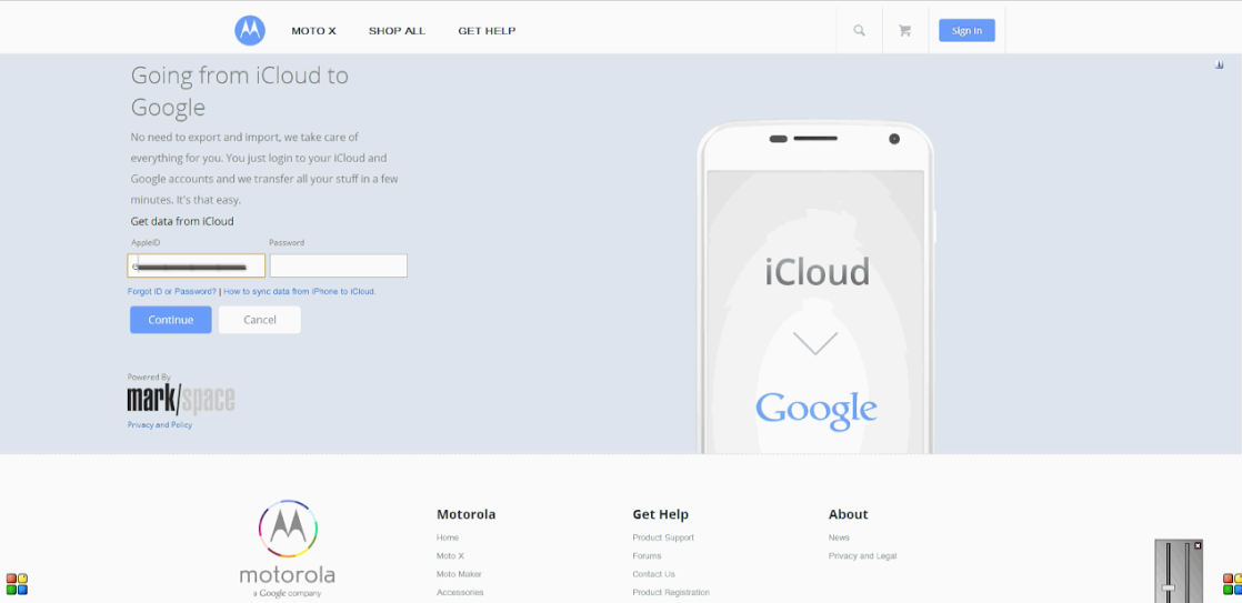 moto icloud
