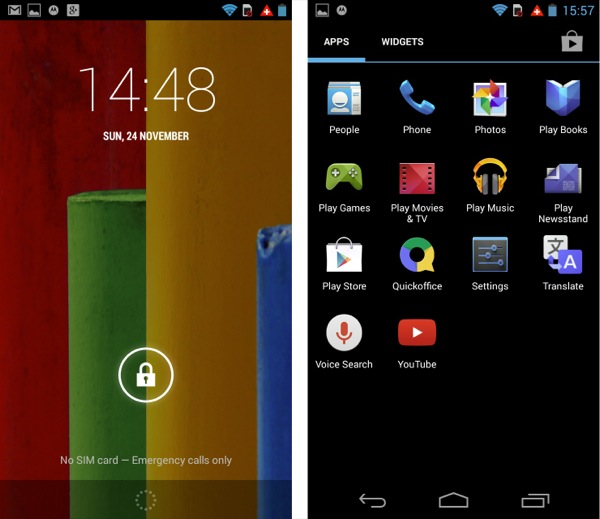 Home and app screens