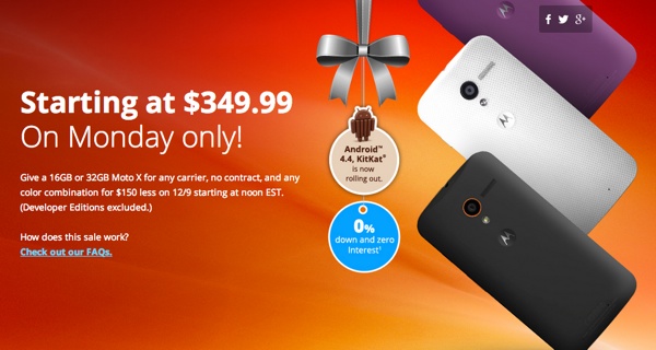 moto x sale 129