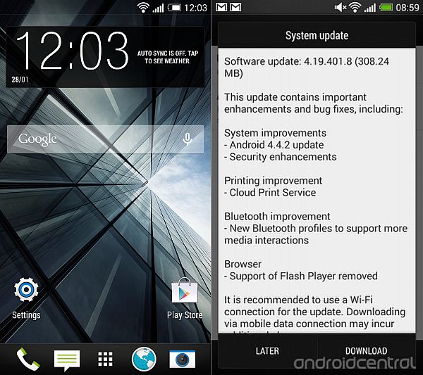 htc one kitkat europe