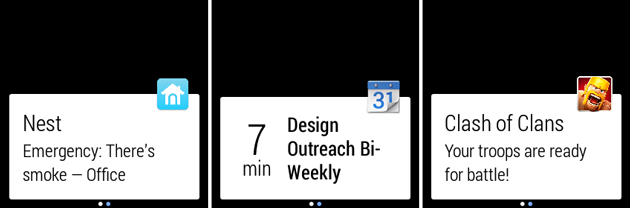 android wear screens
