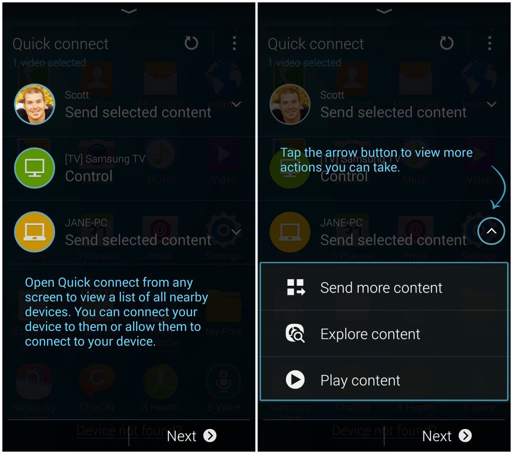 How to use Quick Connect on the Galaxy S5 to quickly transfer files