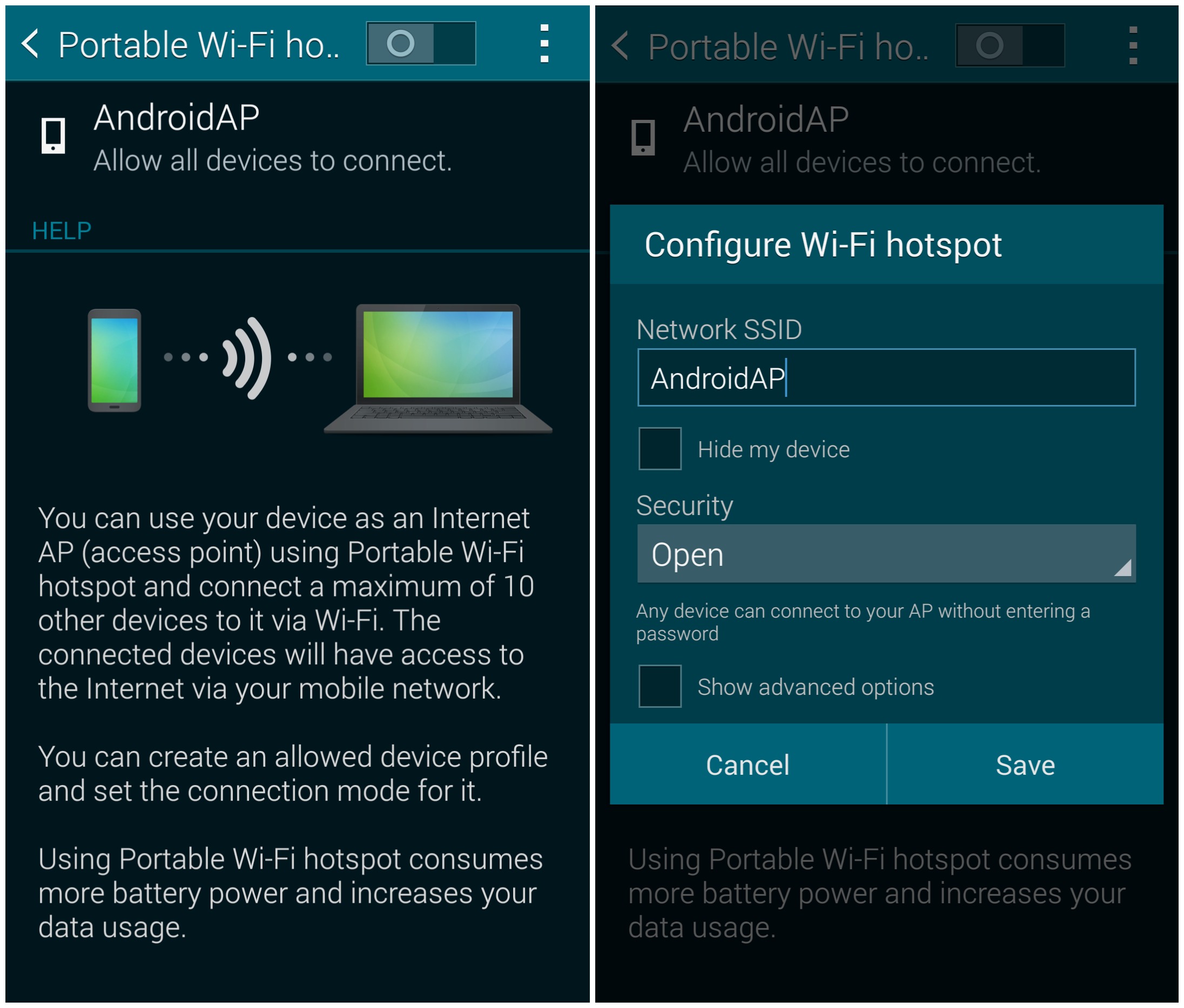 s5 mobile hotspot
