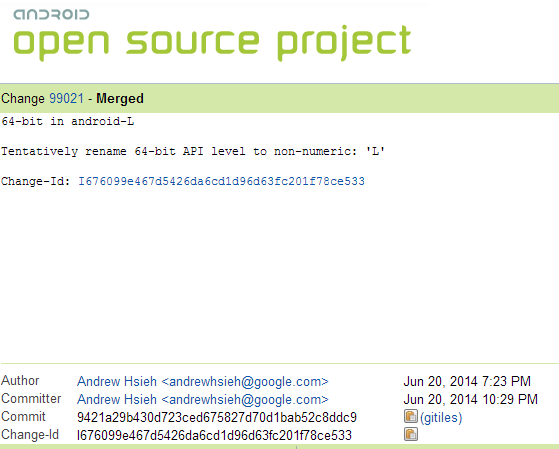 AOSP Commit 99021