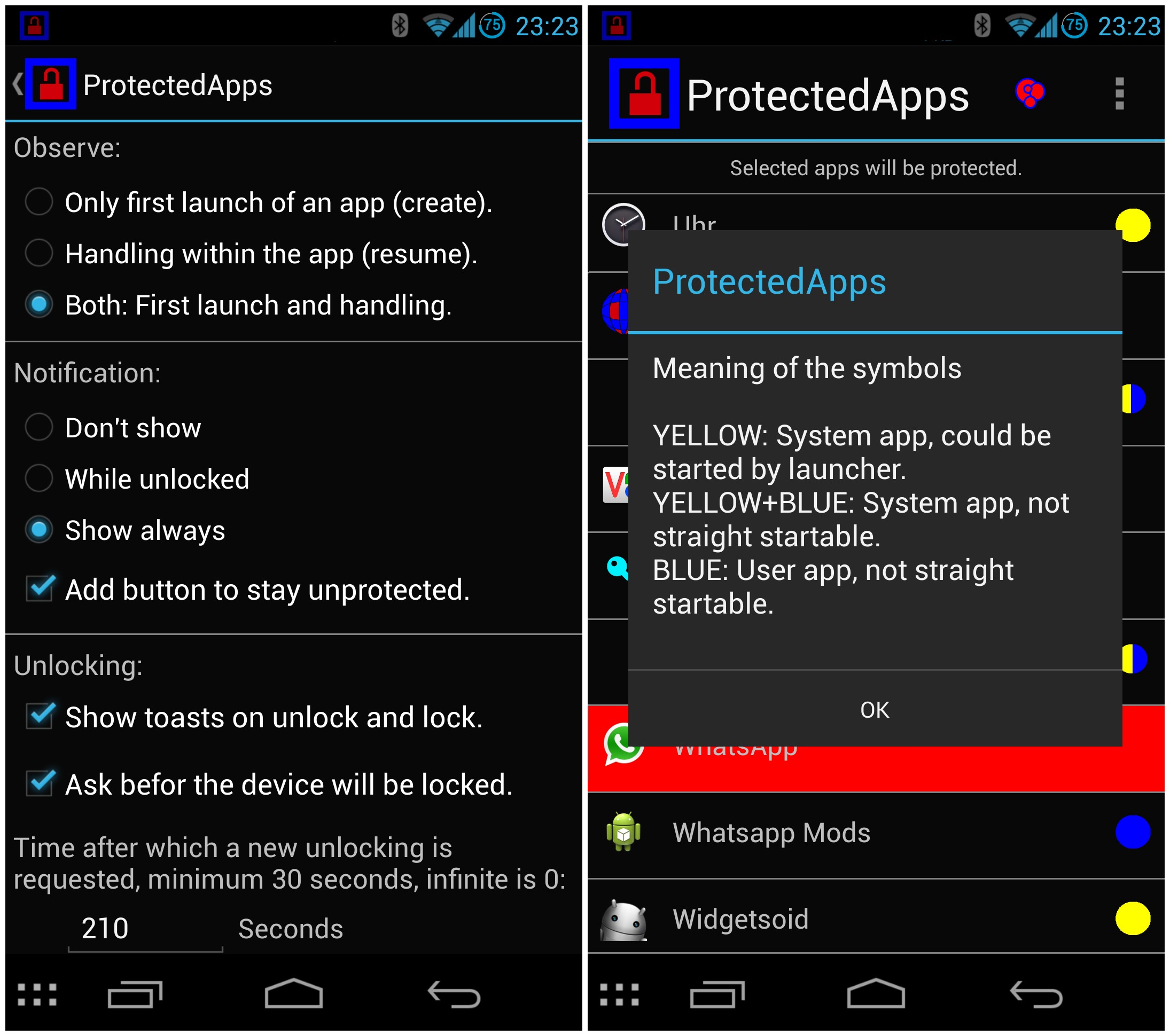 Protected apps