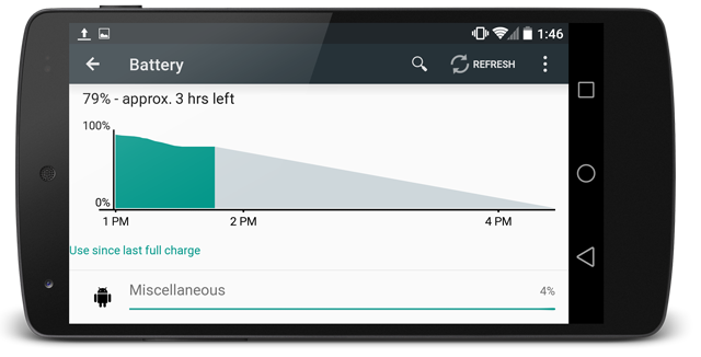 nexus 5 android l battery screen