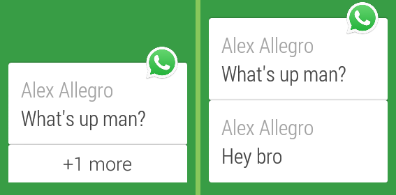stacked notifications Whatsapp