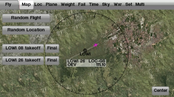 The 'set-up menu' structure, here showing progress on the map....