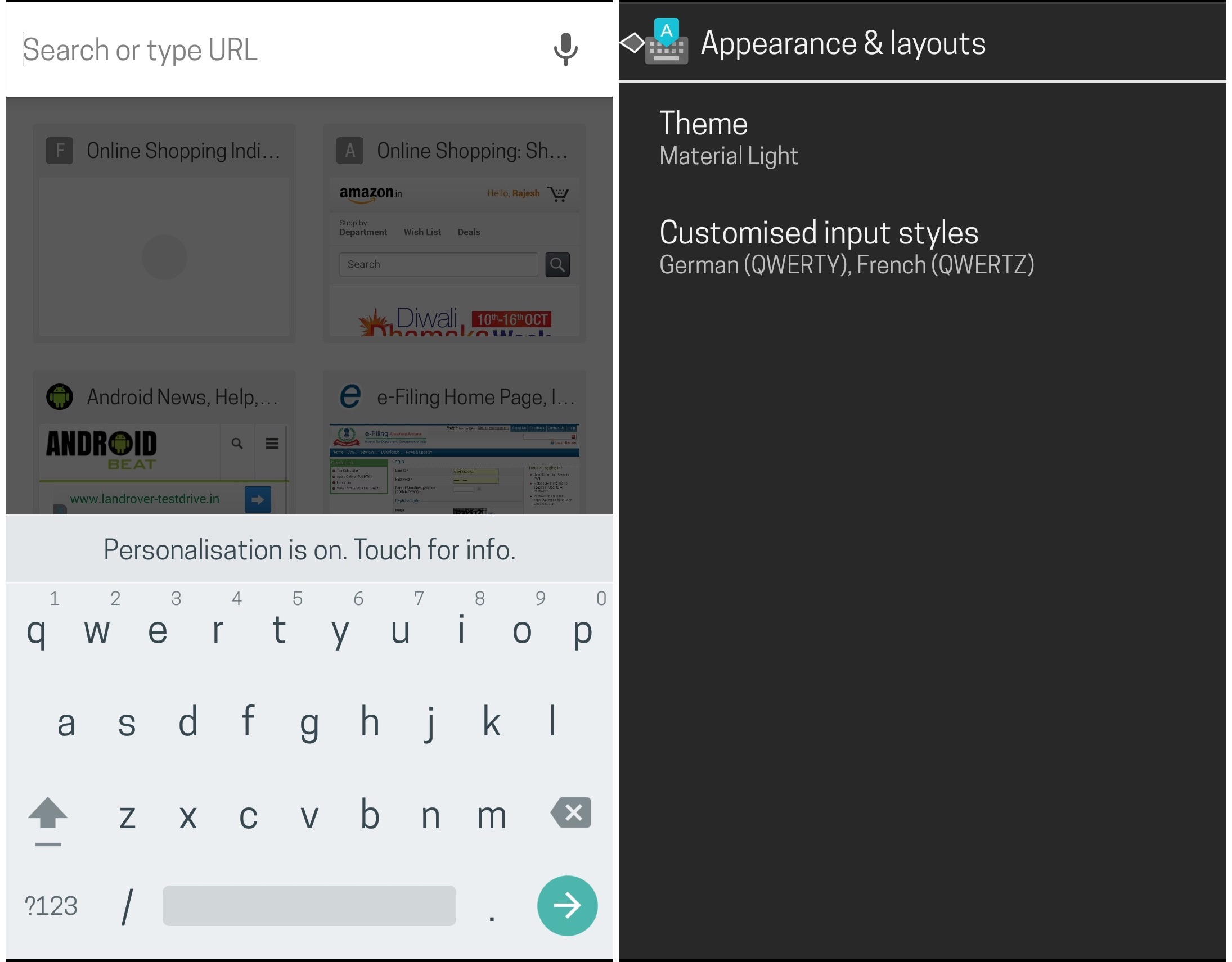 Google Lollipop keyboard