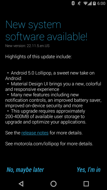 MotoX Lollipop