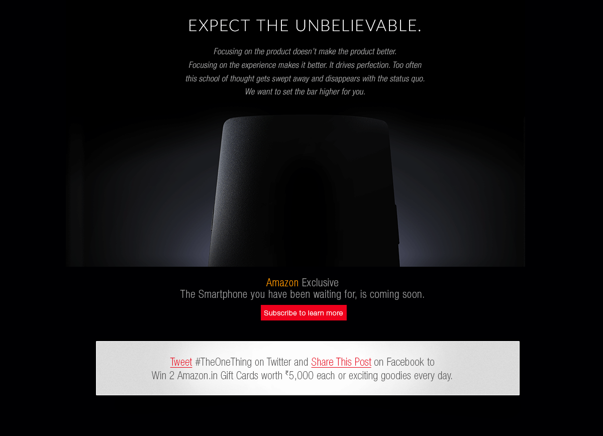 amazon oneplus one teaser