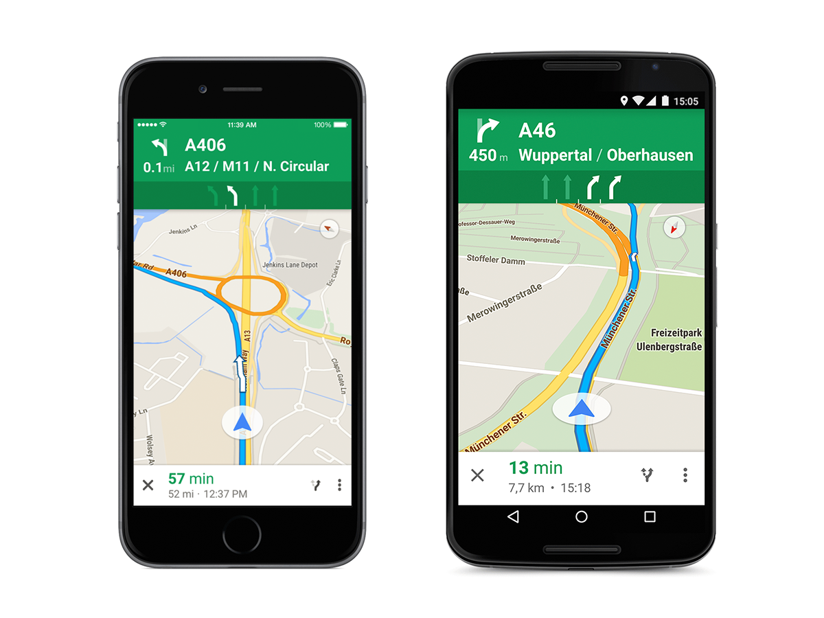 Google Maps lane guidance