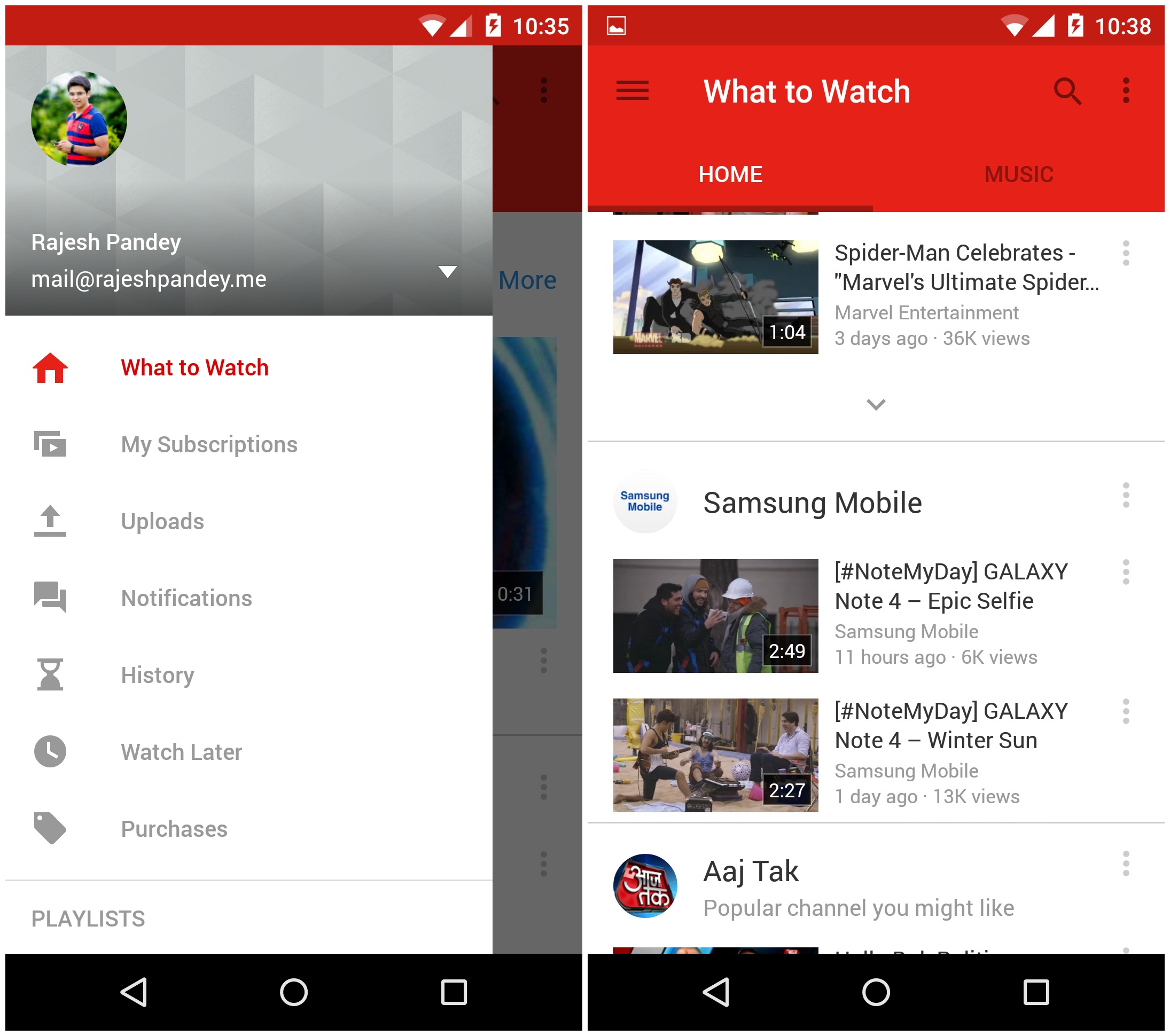 YouTube Material design