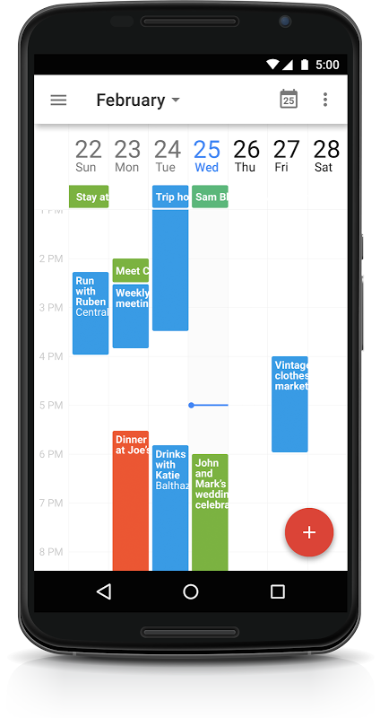 Google calendar update