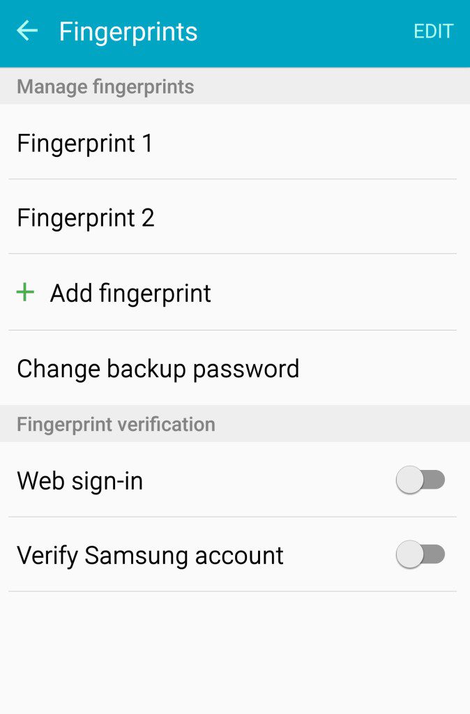 Galaxy S6 fingerprint