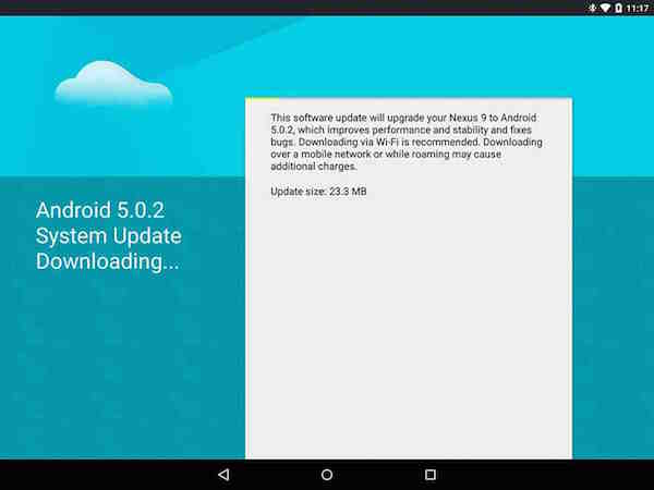 Nexus 9 Android 5.0.2 update