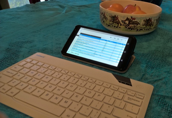 The Nexus 6 as mini-tablet, here editing a spreadsheet....