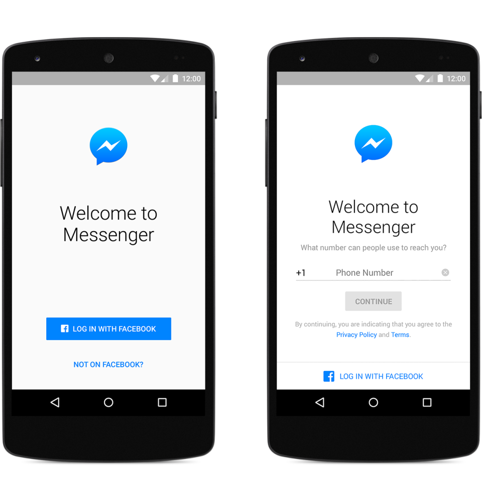 Facebook Messenger sans FB account