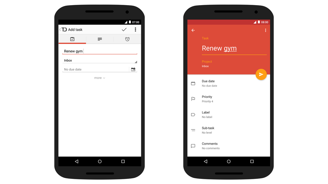 Todoist Add screen