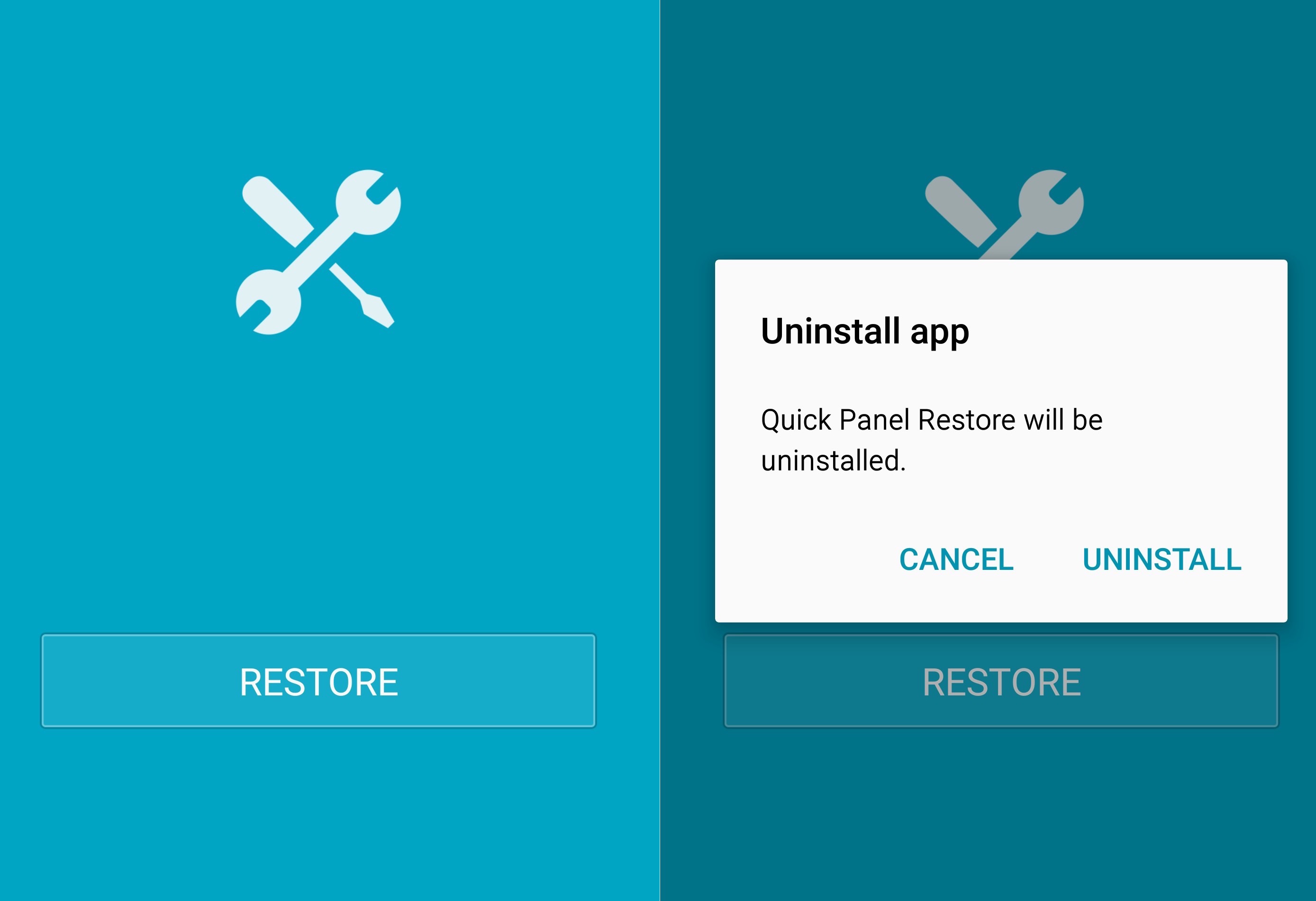 QuickPanel Restore app from Samsung