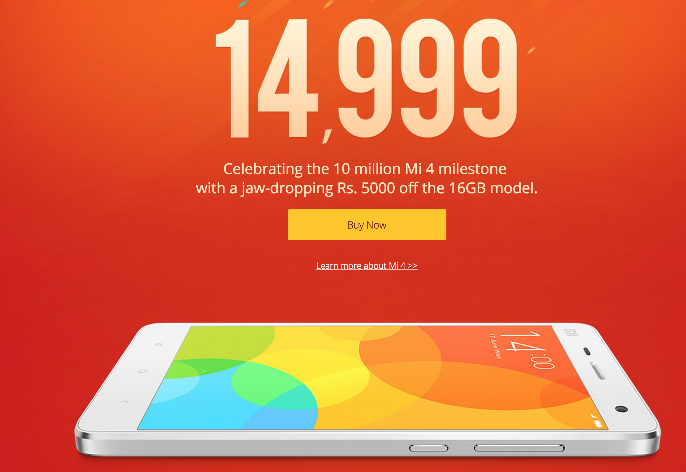 Xiaomi Mi 4 10 million sales