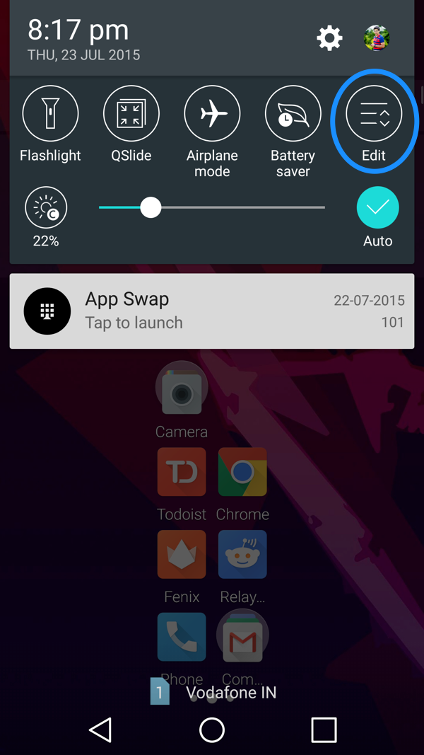 LG G4 customise notification