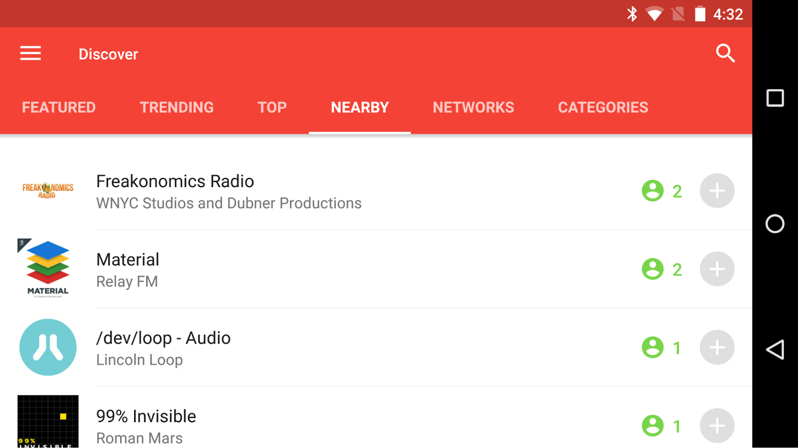 Pocketcasts nearby