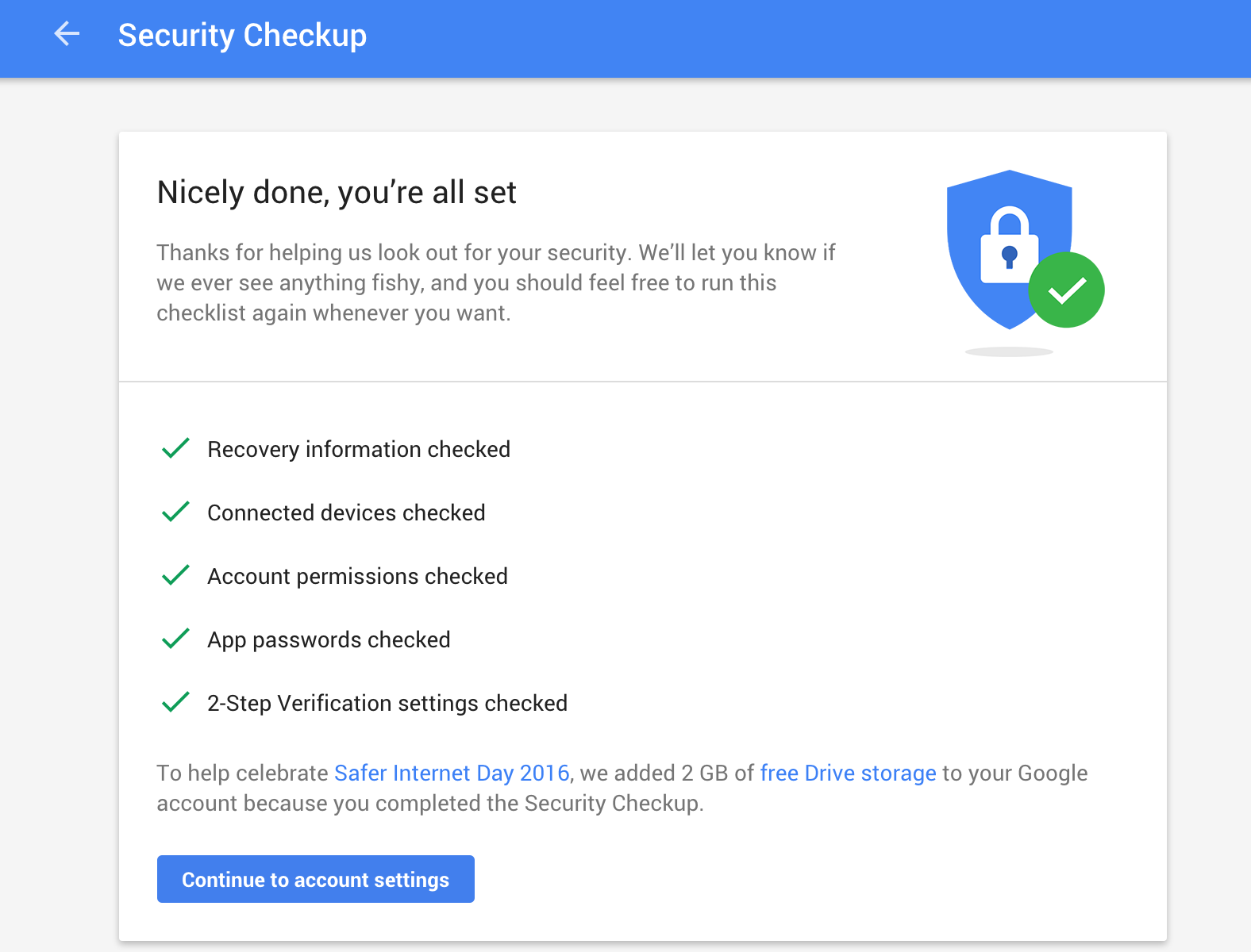 Google Security Settings