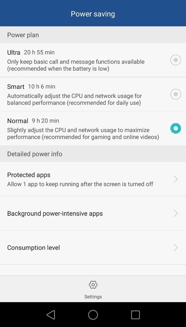 honor 5x power saving modes