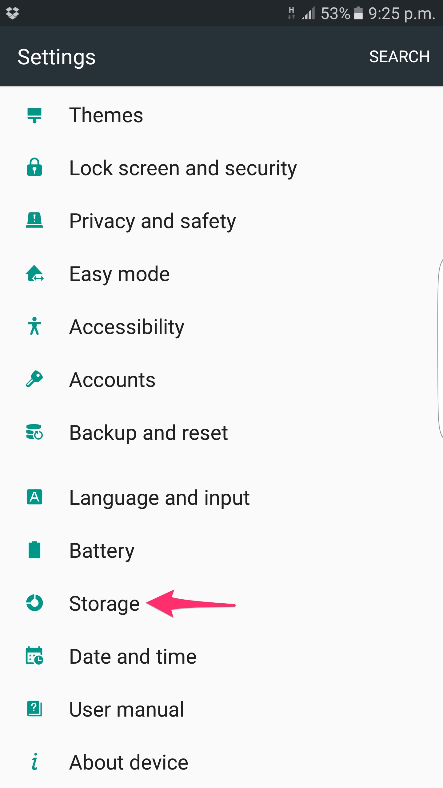 Galaxy S7 storage