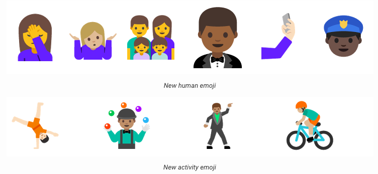 New emojis in Android N DP2