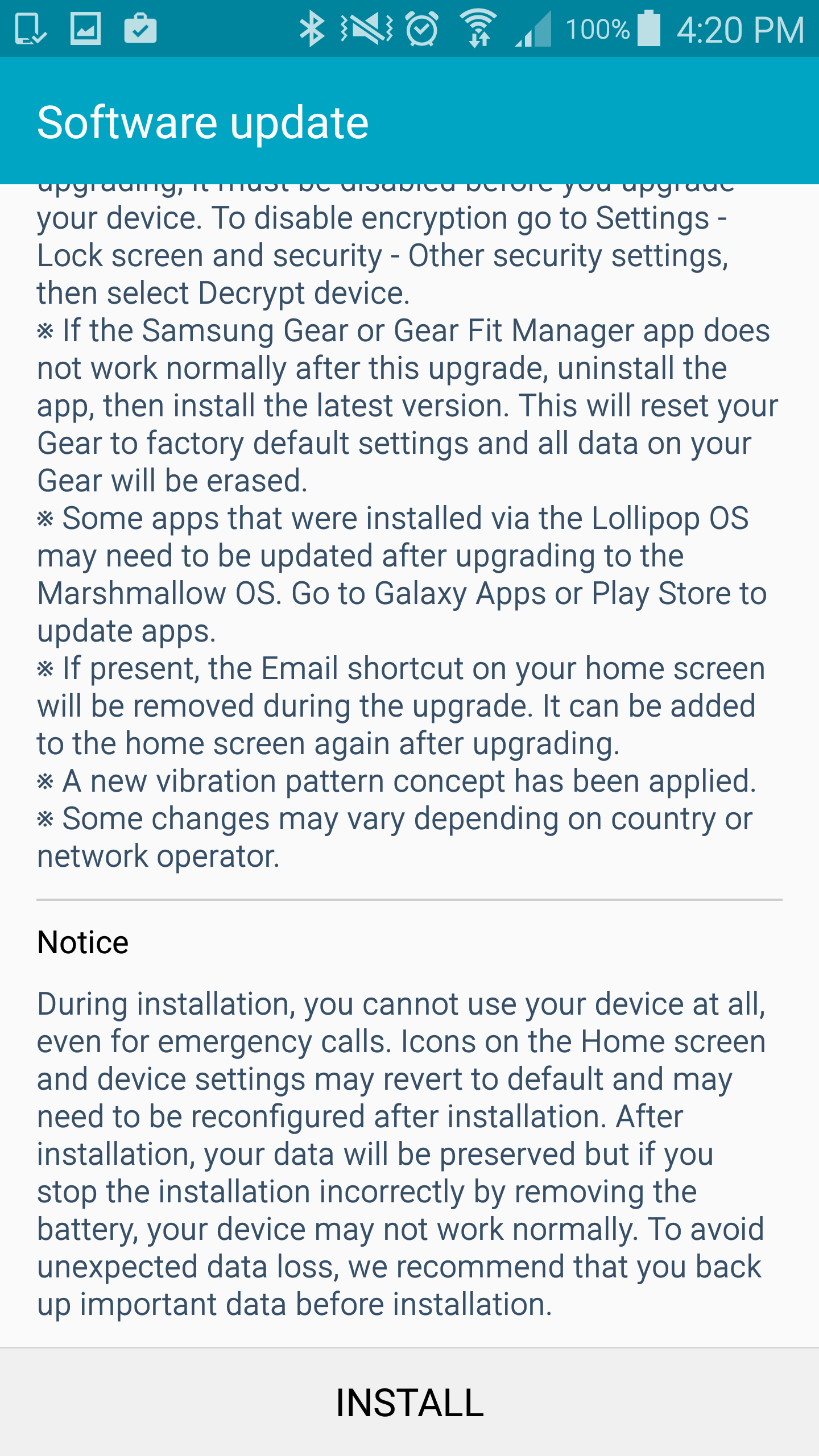Galaxy Note 4 Marshmallow update