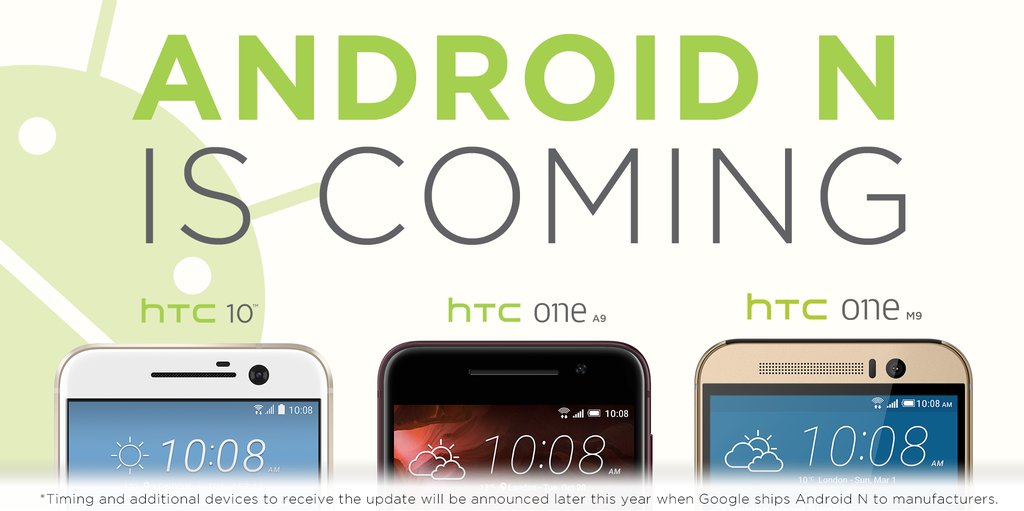 HTC 10 Android N update