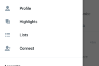 Hamburger menu for Twitter 1