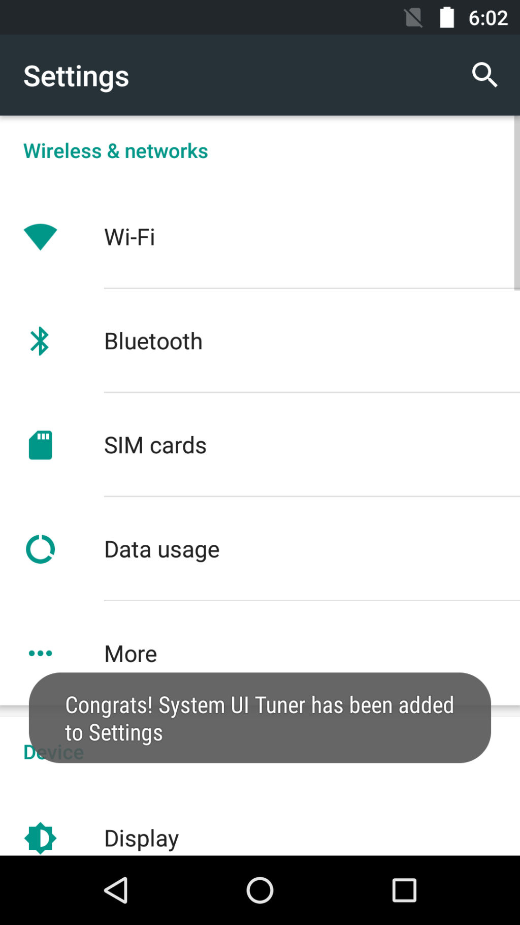 Moto G4 system UI tuner