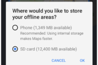 Google Maps SD card storage