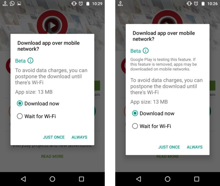 Google Play 'Wait for Wi-Fi' feature