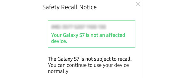 Galaxy S7 recall
