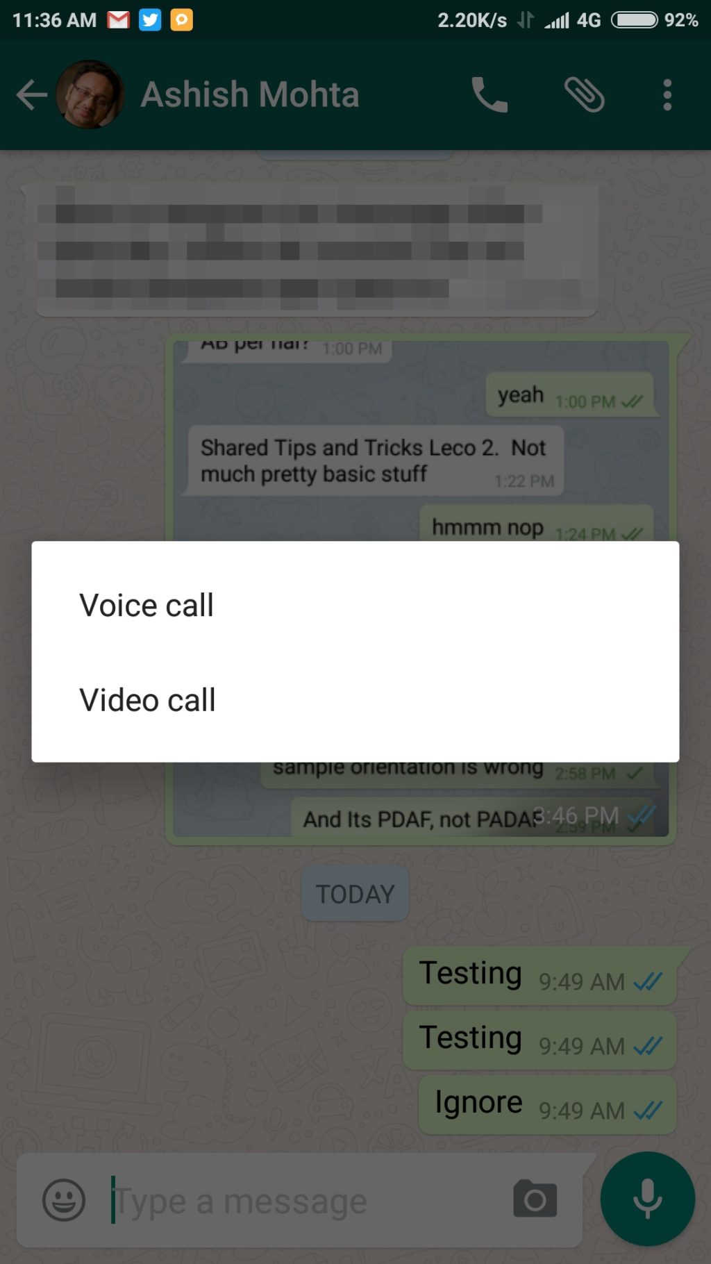 WhatsApp Video call