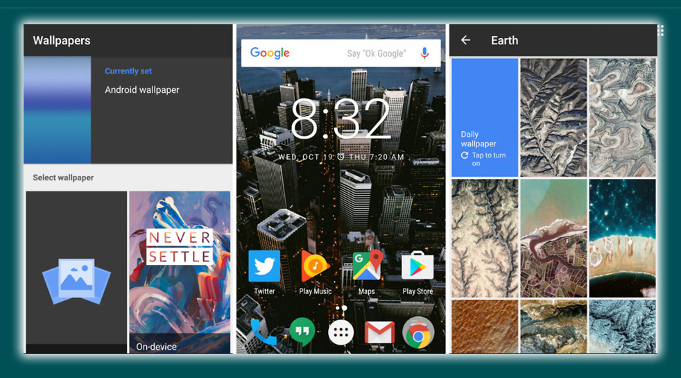 Google Official Wallpapers App are in the Play Store