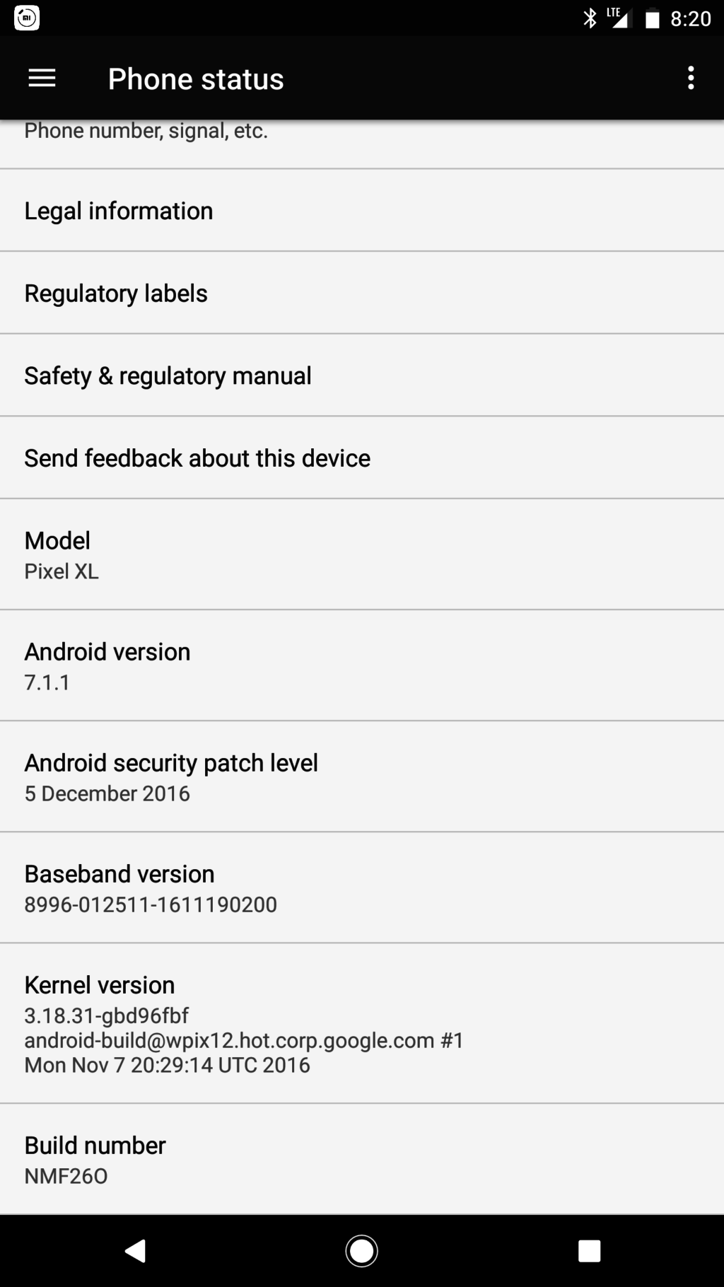 Developer Options on