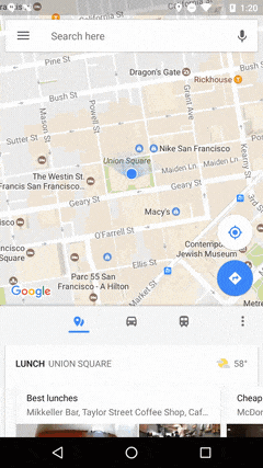 Google Maps Tab Bar
